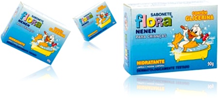 sabonete hidratante flora nenen para crianças, com glicerina