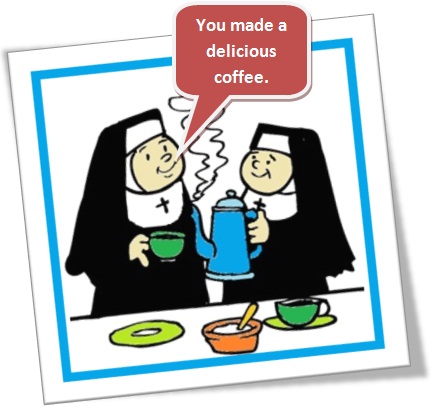 usos de do e make em inglês, freiras fazendo café, make coffee