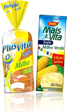 pão plus vita light milho, suco soja mais vita milho verde, latim