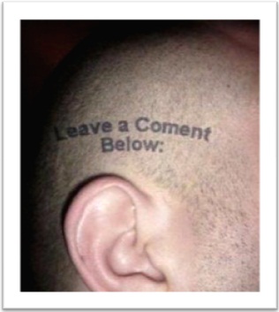 tattoo leave a coment below, misspeling, deixe um comentário abaixo, inglês, english