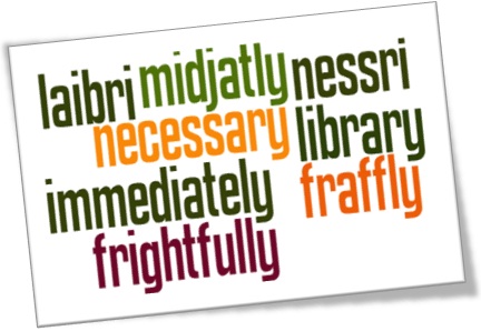 necessary, immediately, frightfully, library, words in english