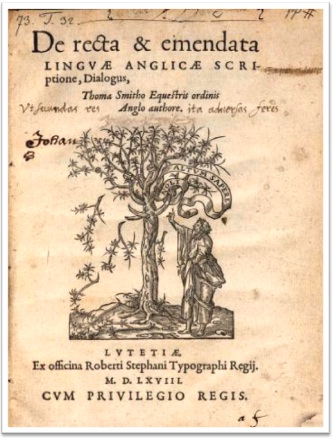 gramática do inglês, de recta et emendata linguae anglicae scriptione dialogus, sir thomas smith