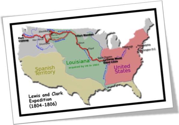 rota da expedição, lewis and clark expedition, estados unidos