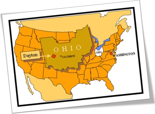 localização da cidade de dayton no estado de ohio estados unidos da américa