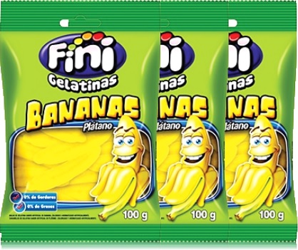 fini bananas balas de gelatina sabor banana