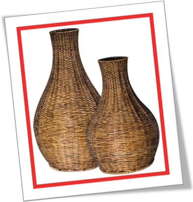 rush vases, vasos de fibra de junco, decoração