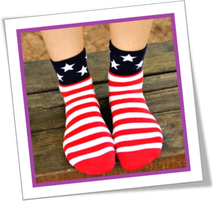 all-cotton socks, meias puro algodão, bandeira norte-americana