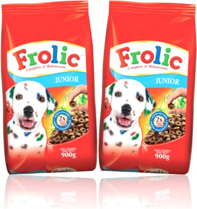 ração alimento para filhotes de cães cachorro frolic