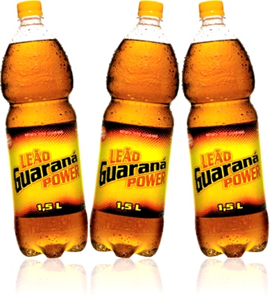 suco, ponche, refrigerante, refresco de guaraná leão guaraná power