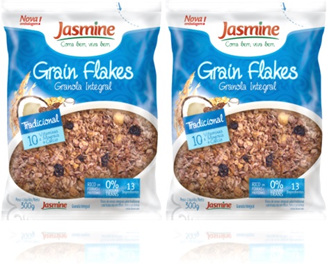 grain flakes granola integral jasmine coco mel passas de uva