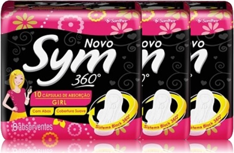 sym 360 girl santher, absorventes higiênicos, mulheres, moças