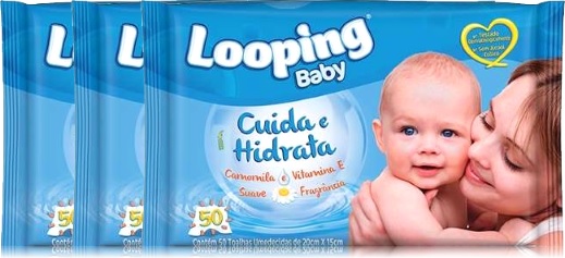 lenço umedecidos looping baby, grupo carta fabril