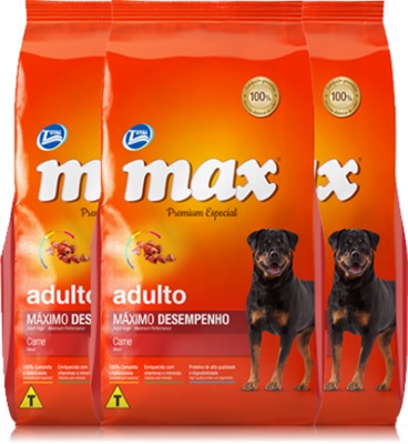 max total alimentos para cães adultos máximo desempenho, rottweiler