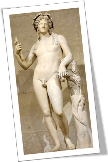 estátua de dionísio, museu do louvre, mármore, deus baco, mitologia
