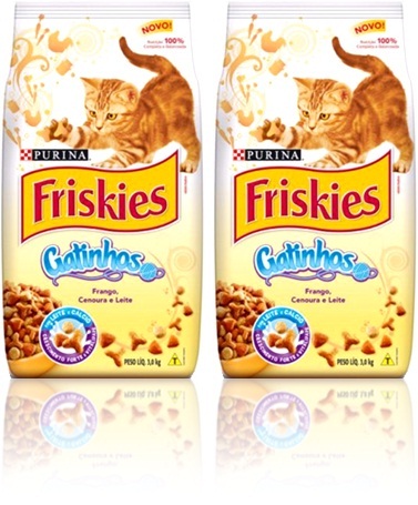 ração friskies gatinhos sabor frango, cenoura e leite, frisky, nestlé, 