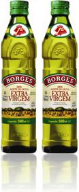 garrafas verdes transparente com azeite de oliva extra virgem borges