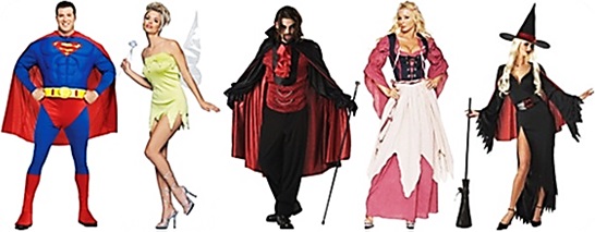 fantasias de carnaval de super herói, sininho, vampiro, empregada e bruxa