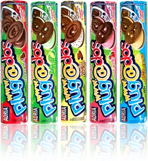 biscoitos recheados adria www plugados sabores morango limão mega flakes chocolate branco