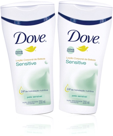 dove loção corporal de beleza sensitive para pele sensível