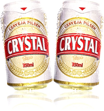 latas de cerveja pilsen crystal beer chope