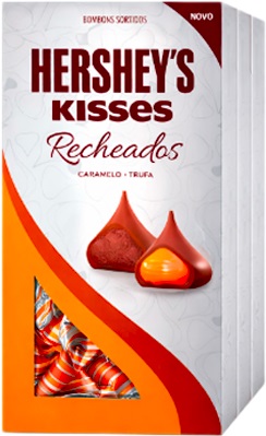 hersheys kisses recheados sabor caramelo e trufa bombons sortidos
