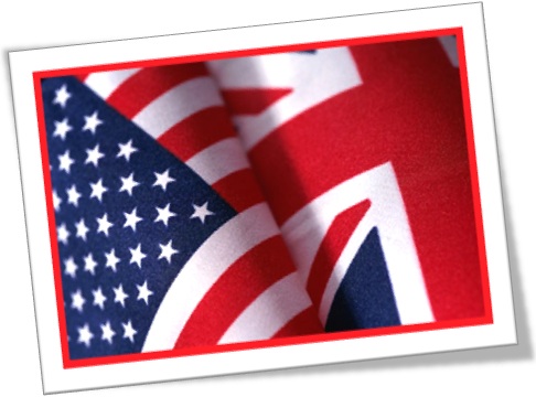bandeiras dos estados unidos e do reino unido, dicas de inglês americano, inglês britânico