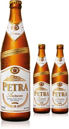 cerveja petra aurum, latim, garrafa, loura gelada, bar, restaurante