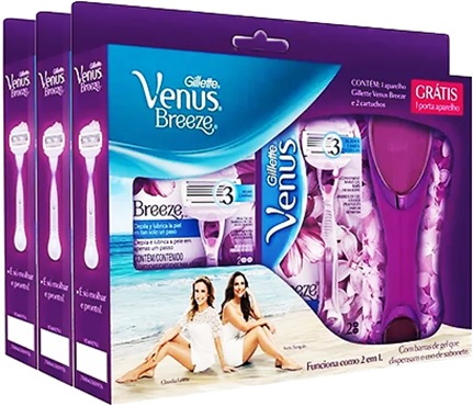 kit de depilação, gillette, venus, aparelho, lâminas