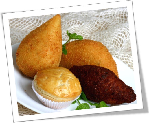 salgadinhos ,savouries, savories, coxinha, risole, bolinho de bacalhau, empada