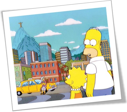 simpsons, rio de janeiro, brasil, calçadão de copacabana, cristo redentor, corcovado, turistas, gringos