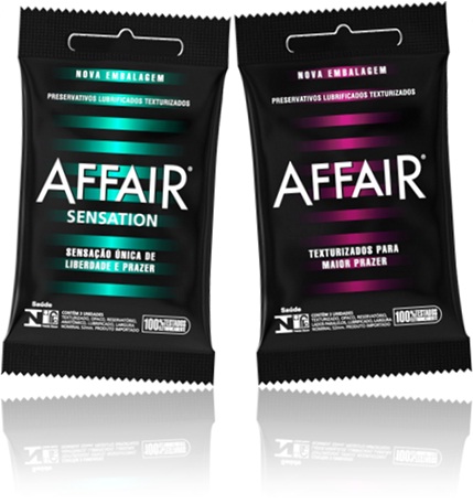 preservativos lubrificados affair texturizados, sexo seguro, pênis