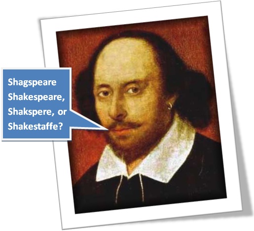 ortografia, inglês, os sobrenomes do escritor william shakespeare