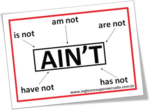 usos de ain't, am not, is not, are not, has not, have not, preconceito linguístico