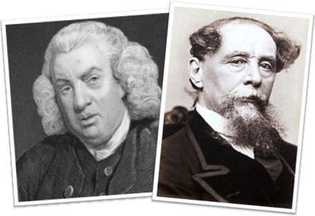 samuel johnson and charles dickens, escritores, inglaterra