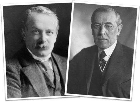 primeiro ministro inglês david lloyd george e presidente norte-americano thomas woodrow wilson