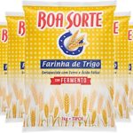 pacote de farinha de trigo boa sorte com fermento