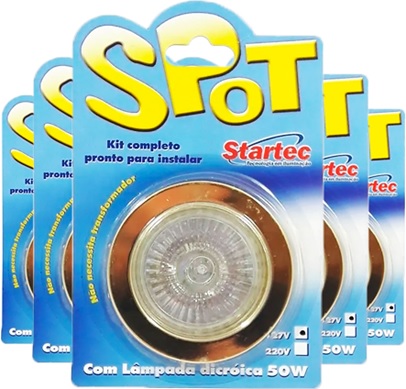 kit completo spot startec lampada diocroica 50w