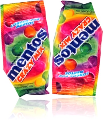 balas e goma de mascar mentos crazy mix sabor frutas