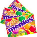 mentos crazy fruit goma de mascar mentos crazy fruit, morango, laranja, limão, uva, cereja, maçã, melancia, abacaxi, acerola