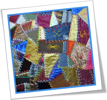 crazy quilt, patchwork, colcha, manta, edredom de retalhos