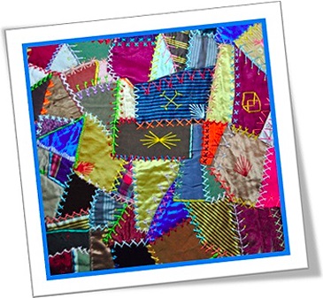 crazy quilt, patchwork, colcha, manta, edredom de retalhos