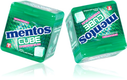 goma de mascar mentos cube chewing gum com xylitol