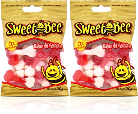 balas de gelatina sweet bee ossinhos zero gordura