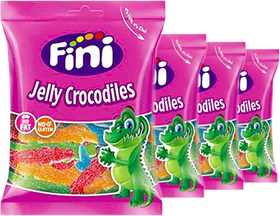 bomboniere, balas, doces, guloseimas, fini jelly crocodile fat free