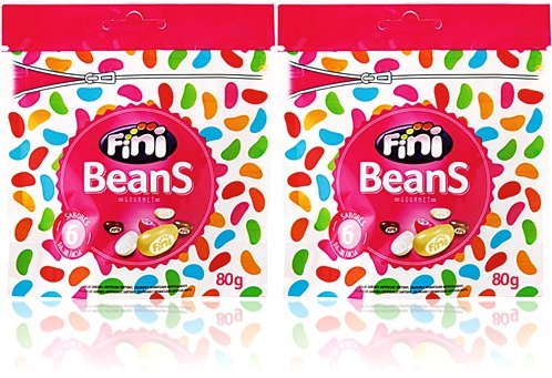 balas de gelatina fini beans, diversos sabores