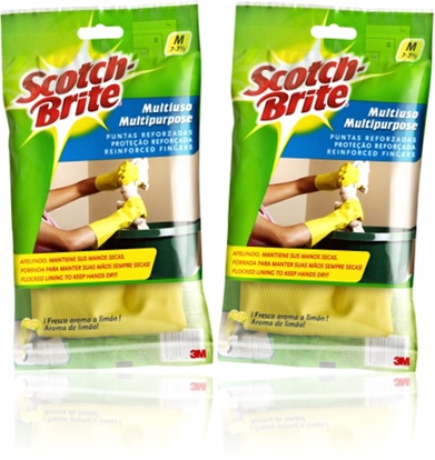 luvas multiuso scotch brite com aroma de limão uso doméstico