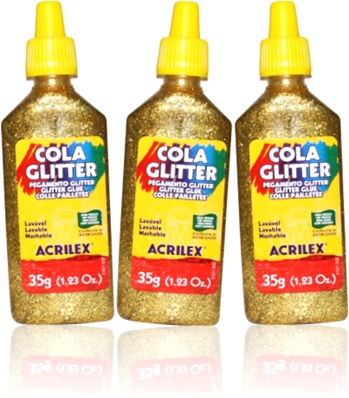 cola glitter acrilex dourada