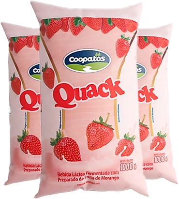 quack bebida lactea sabor morango coopatos iogurte