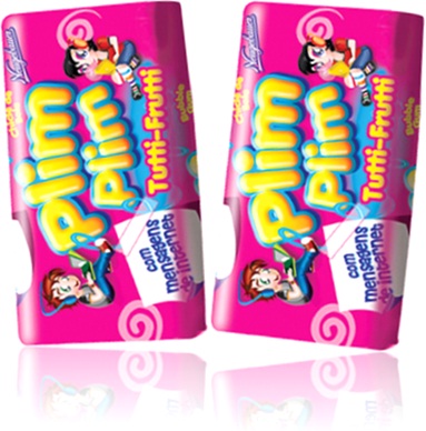 chicle de bola plim plim tutti frutti neugebauer com mensagens de internet