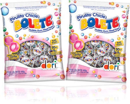 pirulito chicle bolete bubble gum filled pops tutti-frutti